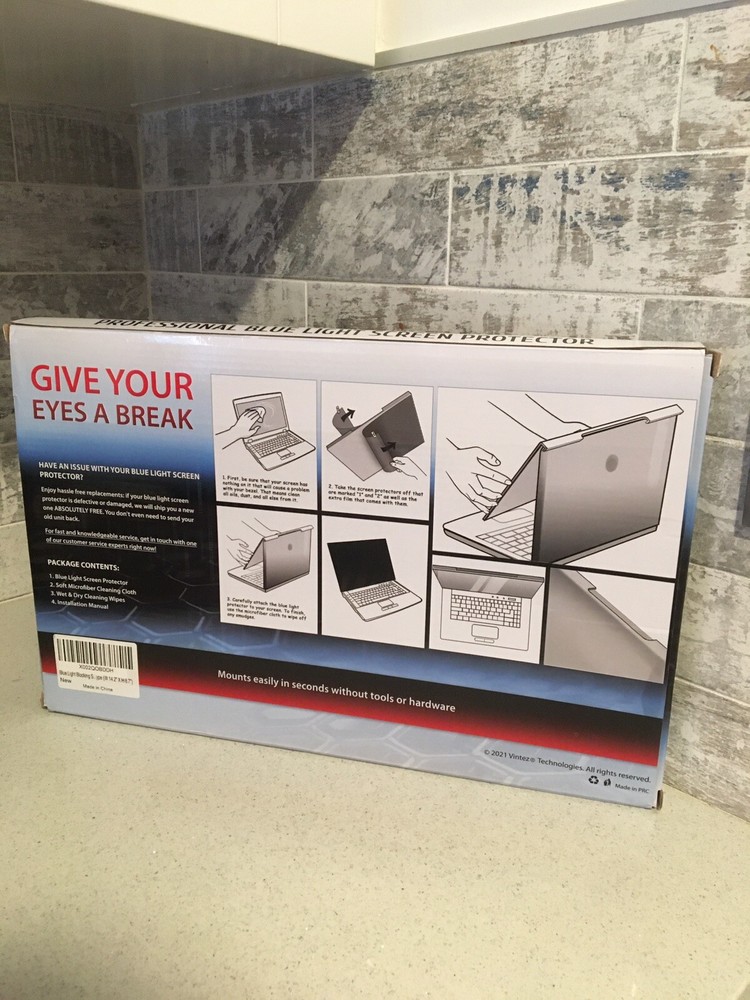 Blue Light Blocking Screen Protector Panel For 15.6 Inch Diagonal Led PC Laptop