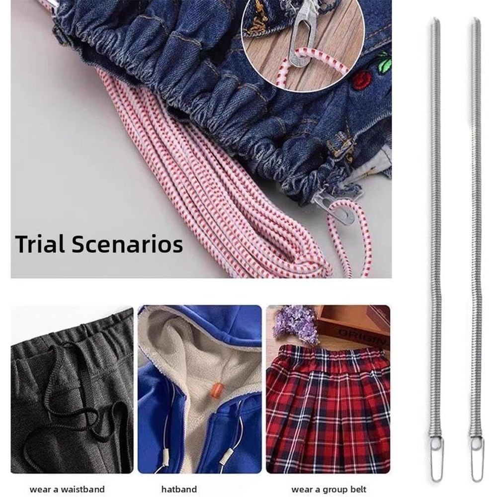 5Pcs Flexible Spring Drawstring Threader Clip Tool for Pants & Hoodies - NEW