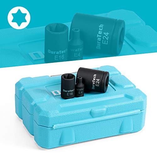 14-Piece External Star Impact Socket Set with Storage Case, E4 to E24, 1/4”,
