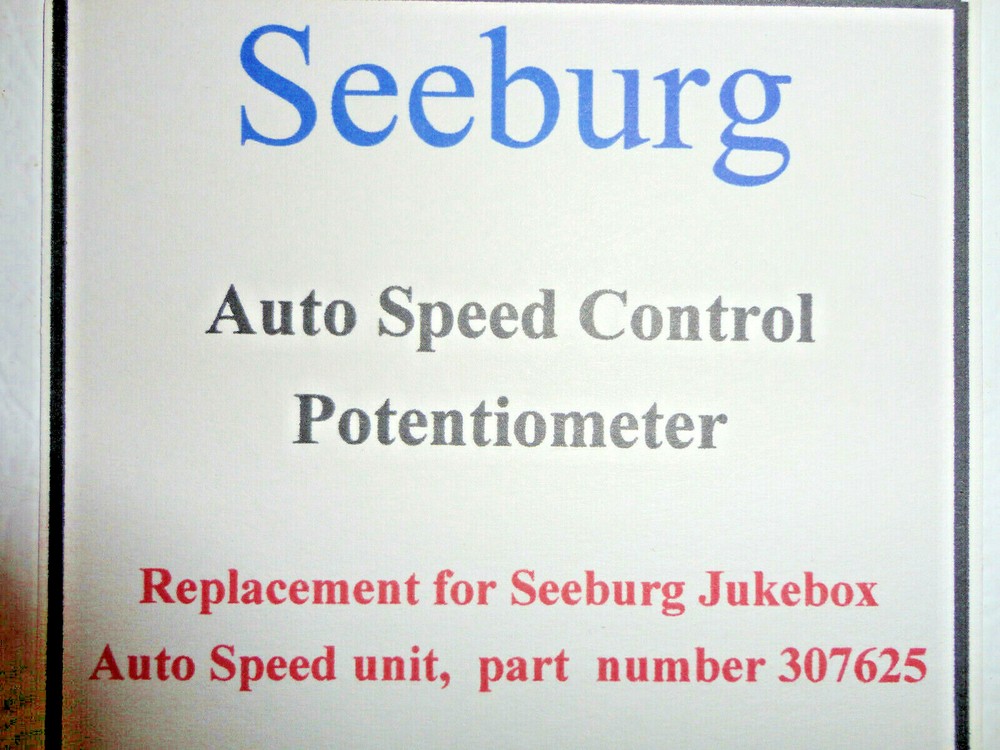 Seeburg Auto Speed Control Potentiometer Replacement with Instructions New!