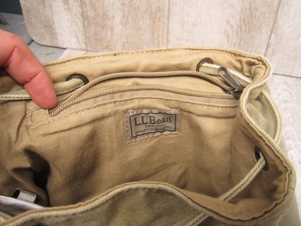 LL Bean Leather and Canvas Moose Mini Packpack Bag