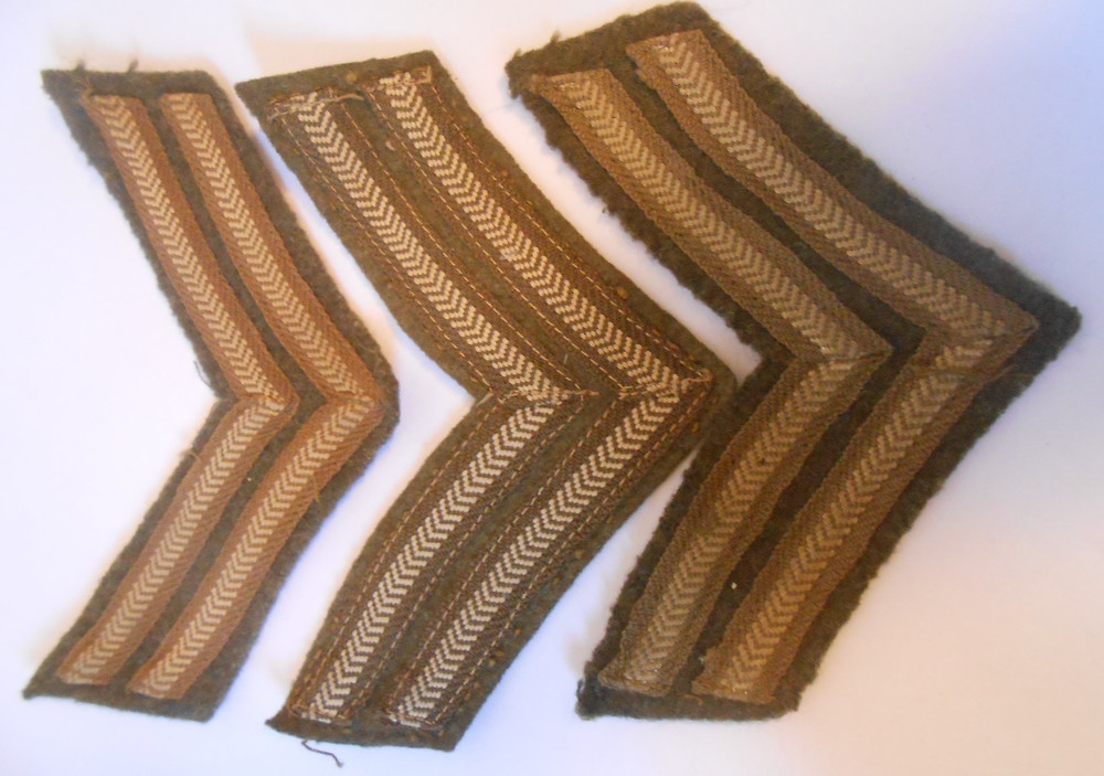 3 odd genuine    second war era  British army  corporal  stripes