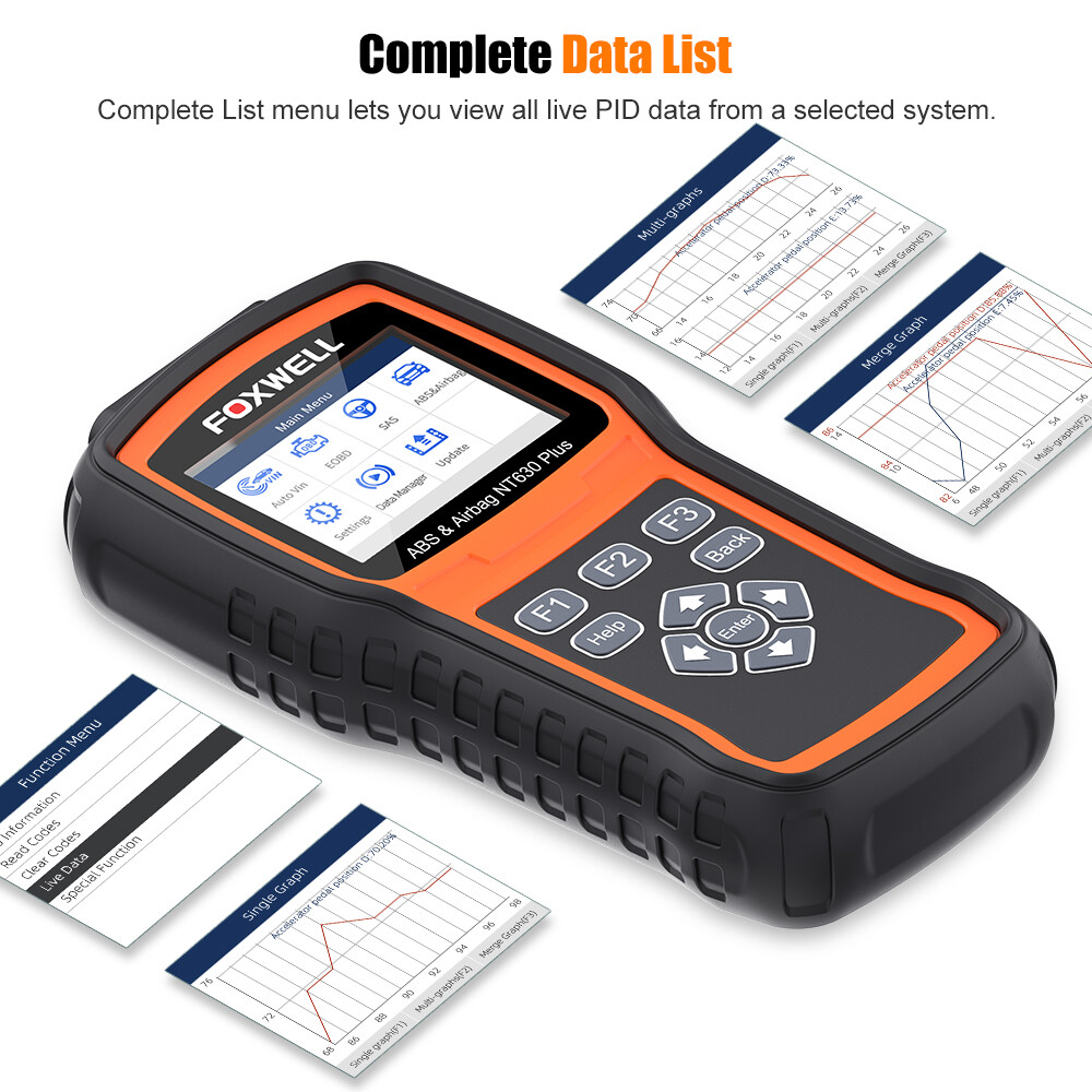 Foxwell NT630 Plus OBD2 Scanner ABS Bleeding SRS SAS Code Reader Diagnostic Tool