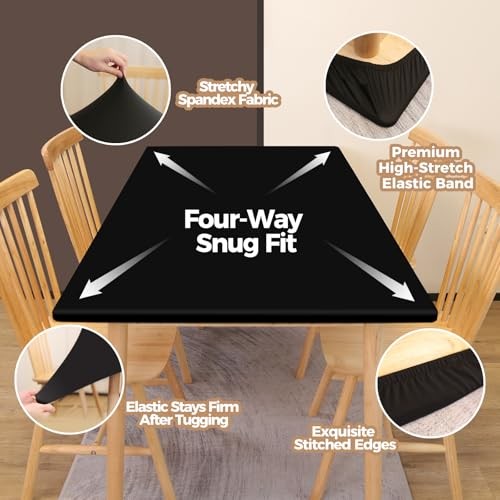 Elastic Table Cloth, 36x48 Inch Reusable Spandex 48" x 36" (Rectangular) Black