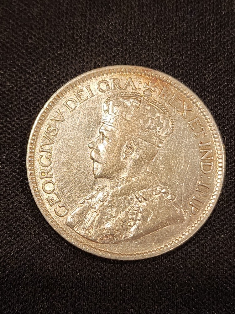1917 Canada 25 Cents Silver Coin