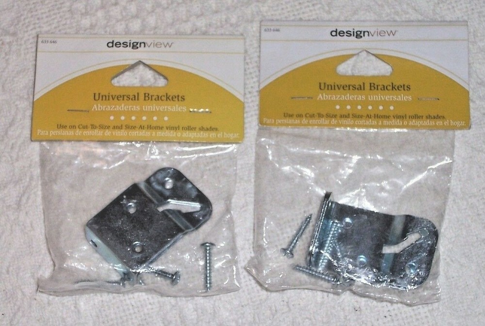 (1090)    2 -Designview  Universal Brackets Roller Shade Blinds 633 646