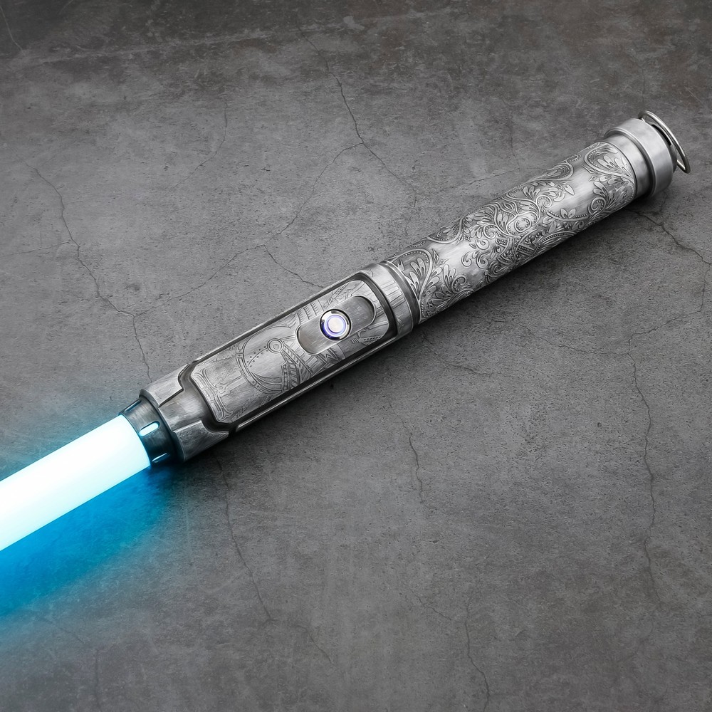 E29 Silver Weathered Proffie Lightsaber Smooth Swing Programmable with SD Card