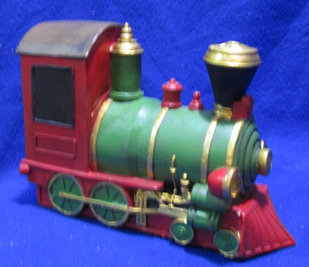 Christmas train with Santa as engineer, resin