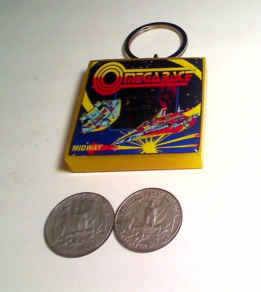 Omega Race Arcade Coin Door accessory Keychain