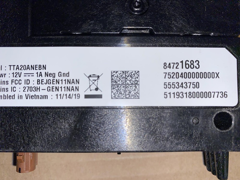 2020 BUICK ENCORE GX ONSTAR MODULE TELEMATICS EU1 84721683 COMM CTRL MODULE