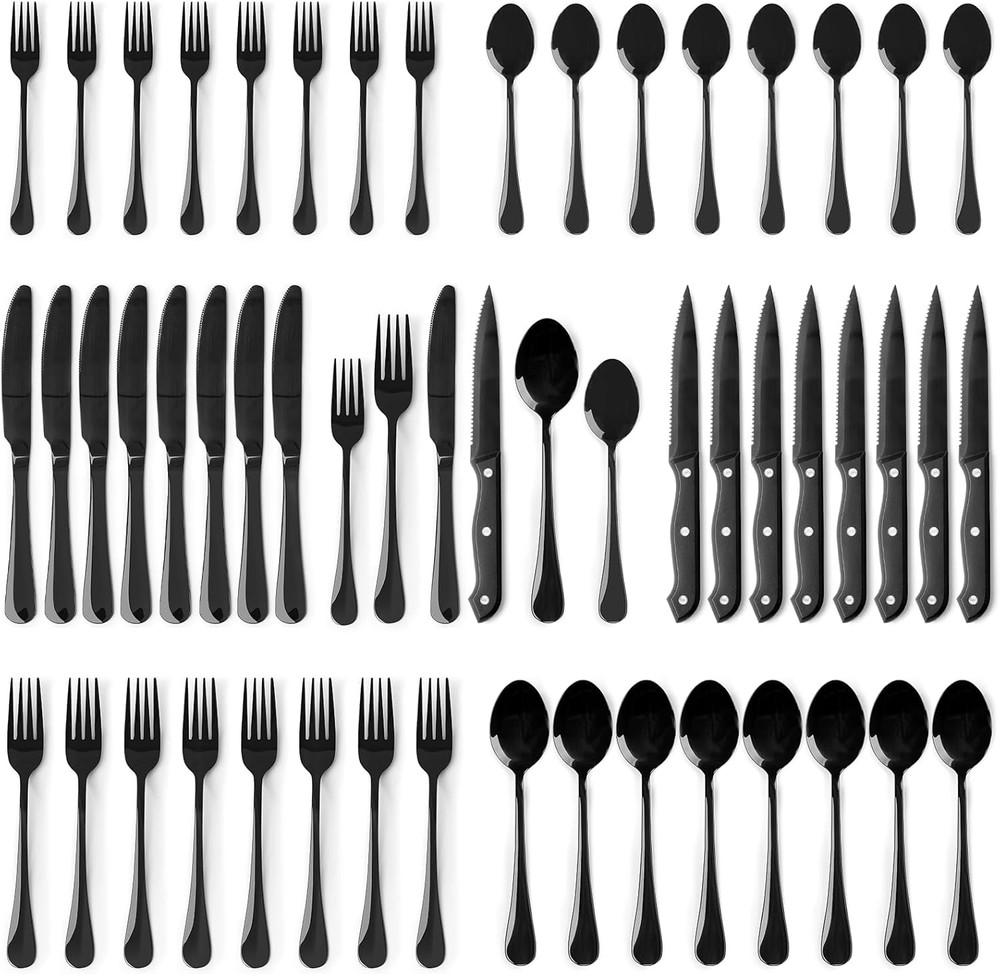 Sierware Set Bla Flatware Set with Steak Knives