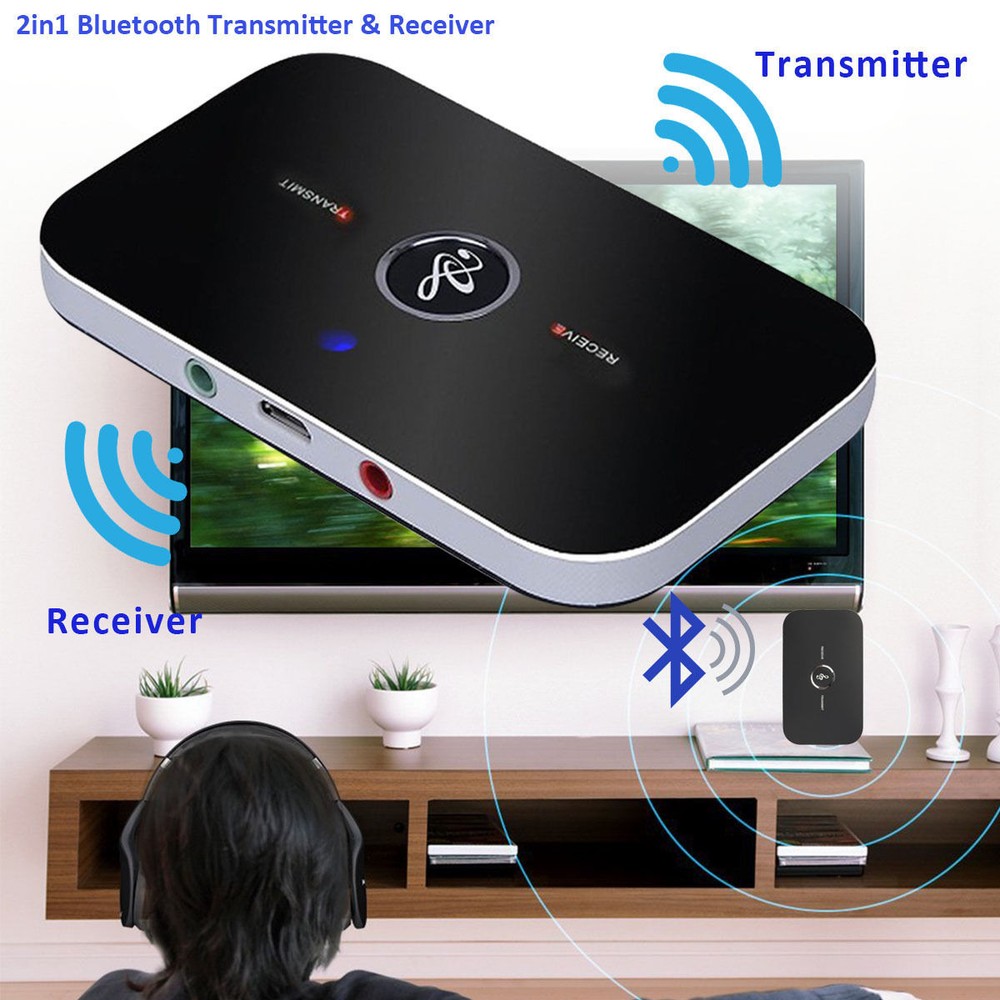 2in1 Wireless Bluetooth Transmitter & Receiver A2DP Home Stereo TV Audio Adapter