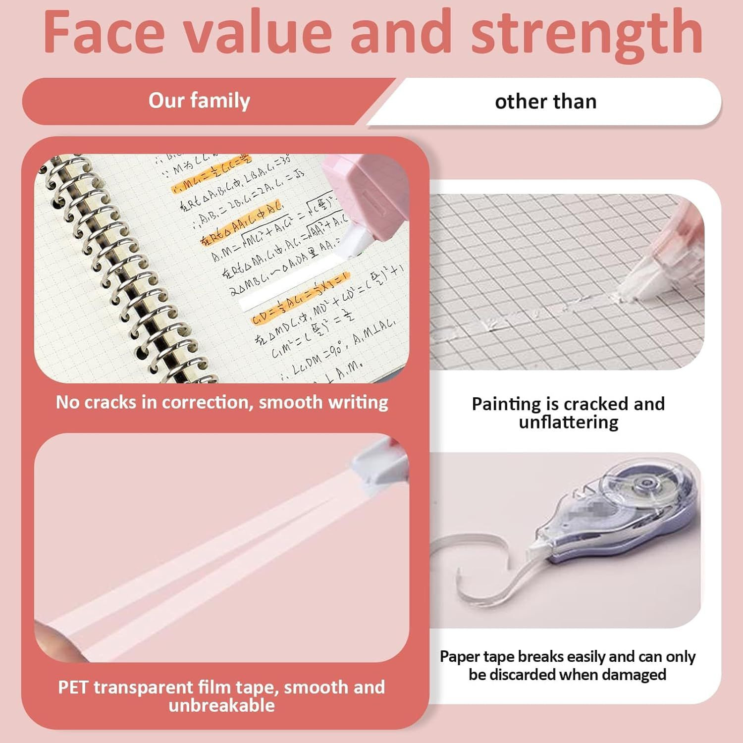 6 Pack Correction Tape Cute White Out Macaron Color