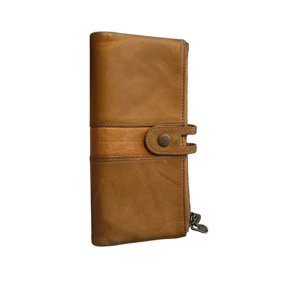 Roulens brown wallet billfold clutch RFID