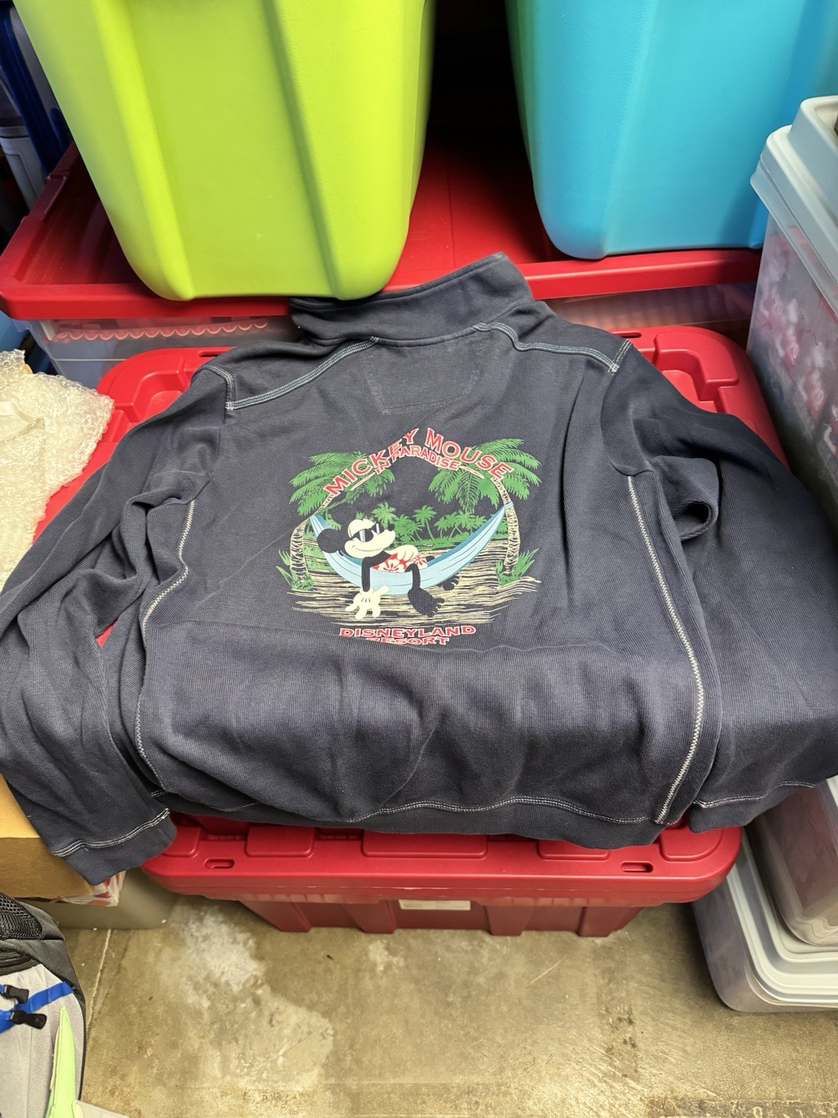 Disney Parks Tommy Bahama Mickey Mouse Half Zip Sweatshirt Jacket Men’s M NWT