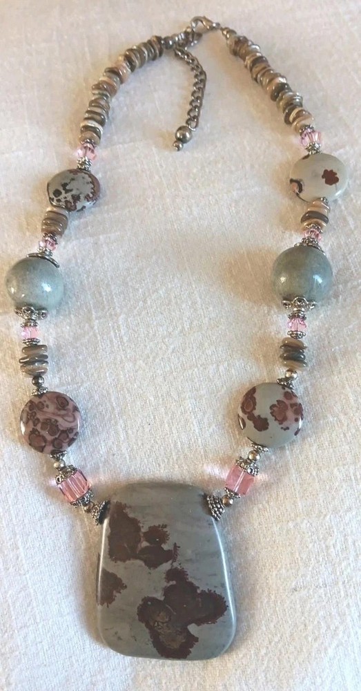 Most Unique  Leopard Jasper Necklace