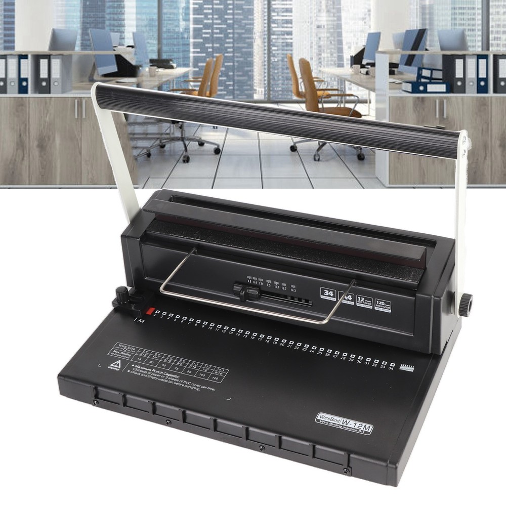 Spiral Coil Binding Machine Efficiently Punches 12 Sheets For A4 A5 Popular