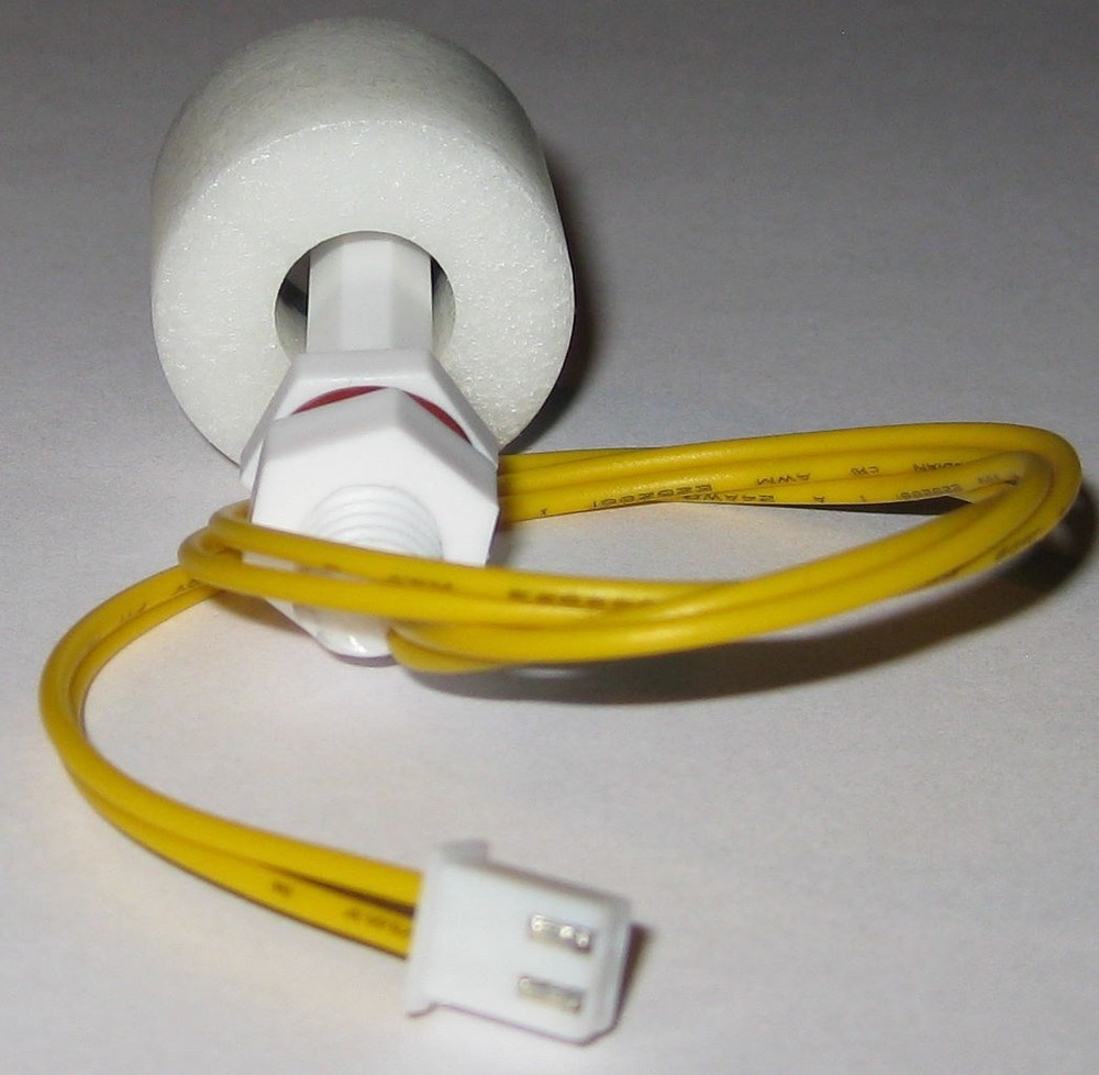 Mini Float Switch - Water Level Switch / Sensor - 24 VDC - 50mA 2 Pin Connector
