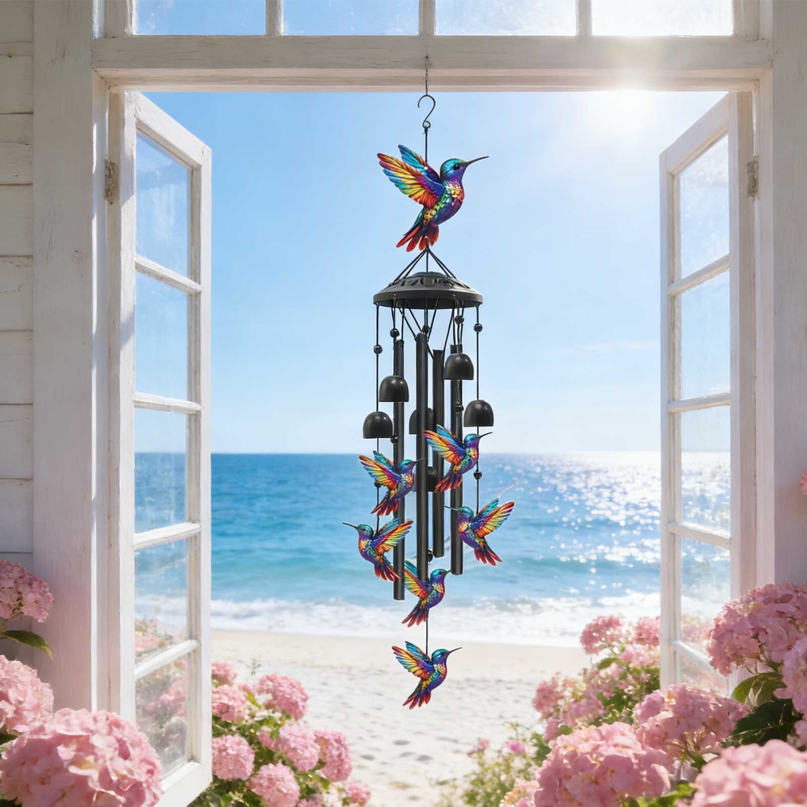 Hummingbird Memorial Wind Chimes Grandma Mom Garden Patio Sympathy Gift Outdoor