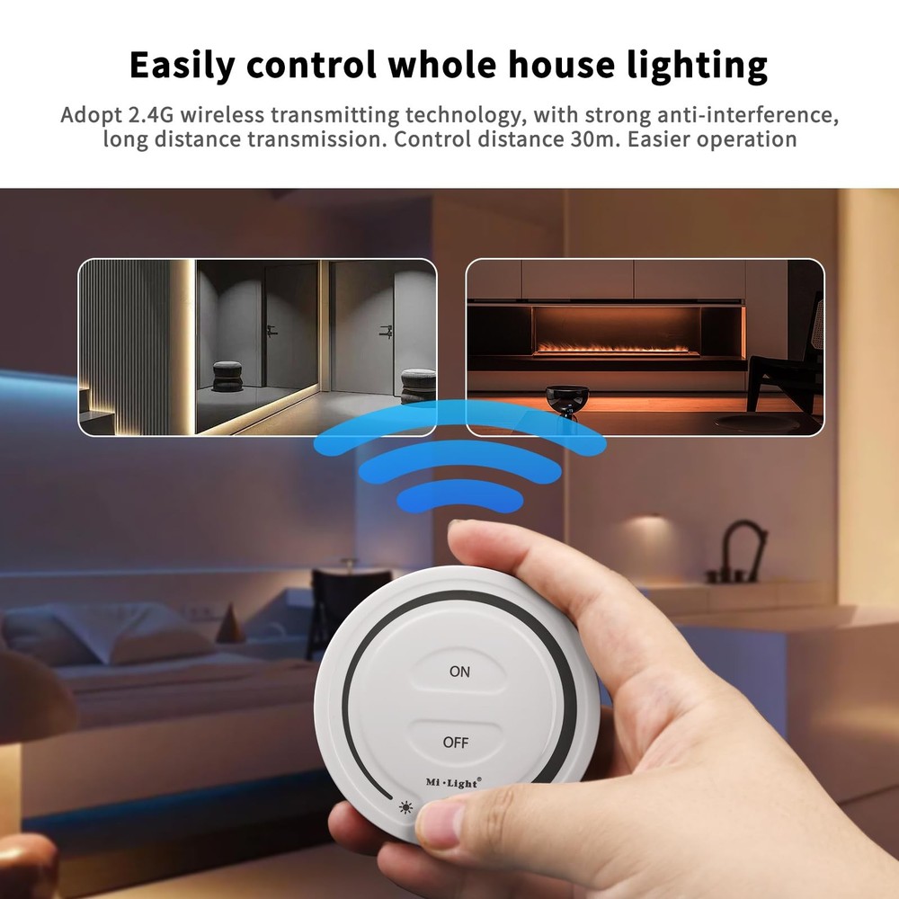 Single Color Dimming RF Touch Remote Wireless 2.4G Touch RF Remote Wall Mount...