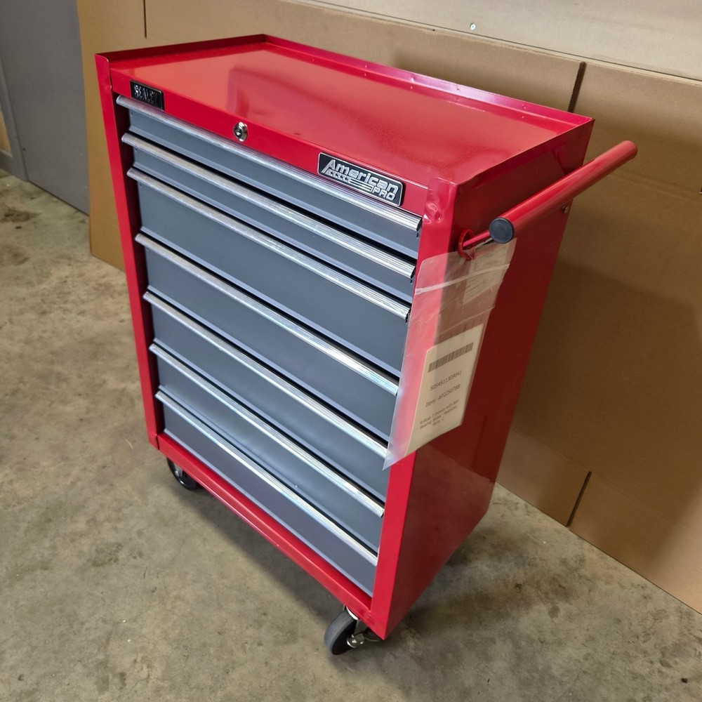 Roller Tool Cabinet Storage Box Rollcab, 7 Drawer, Red/Grey Sealey AP22507BB C