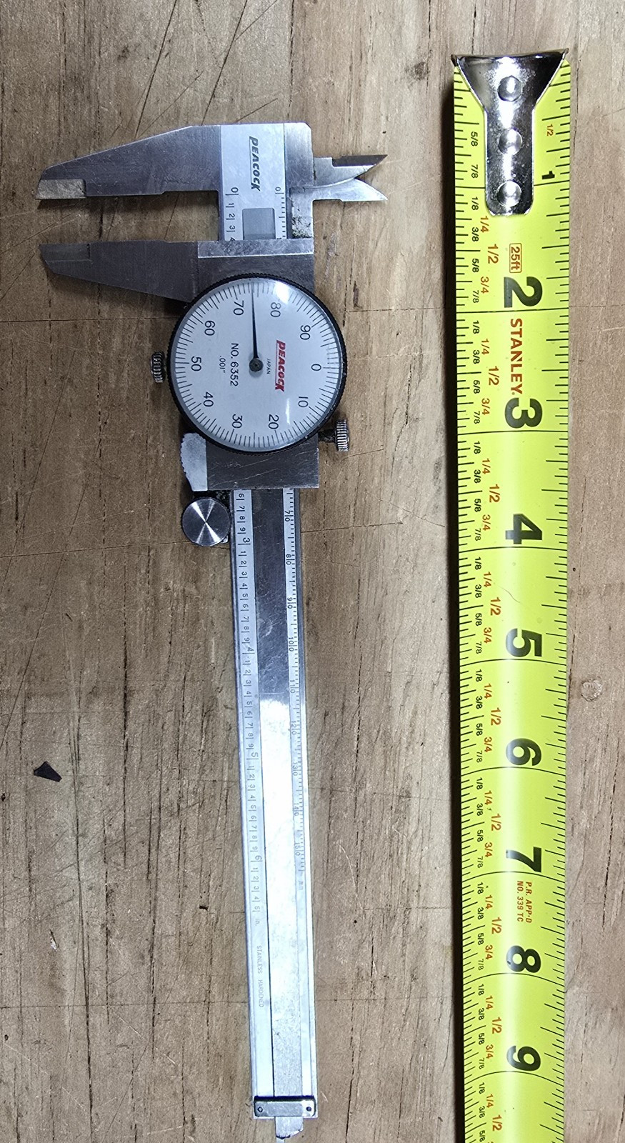 CALIBRATED 6" Dial Caliper Gage Gauge Peacock Japan