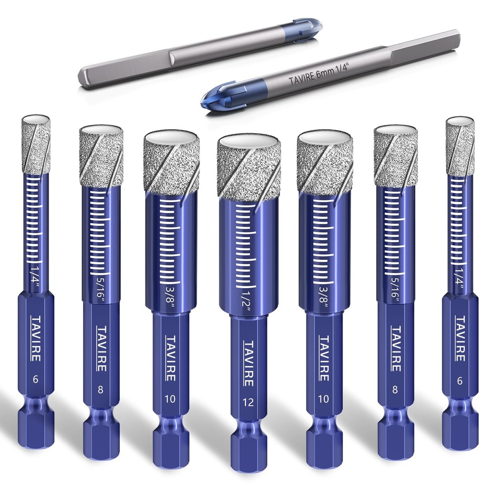 9-Piece Dry Diamond Drill Bit Set for...