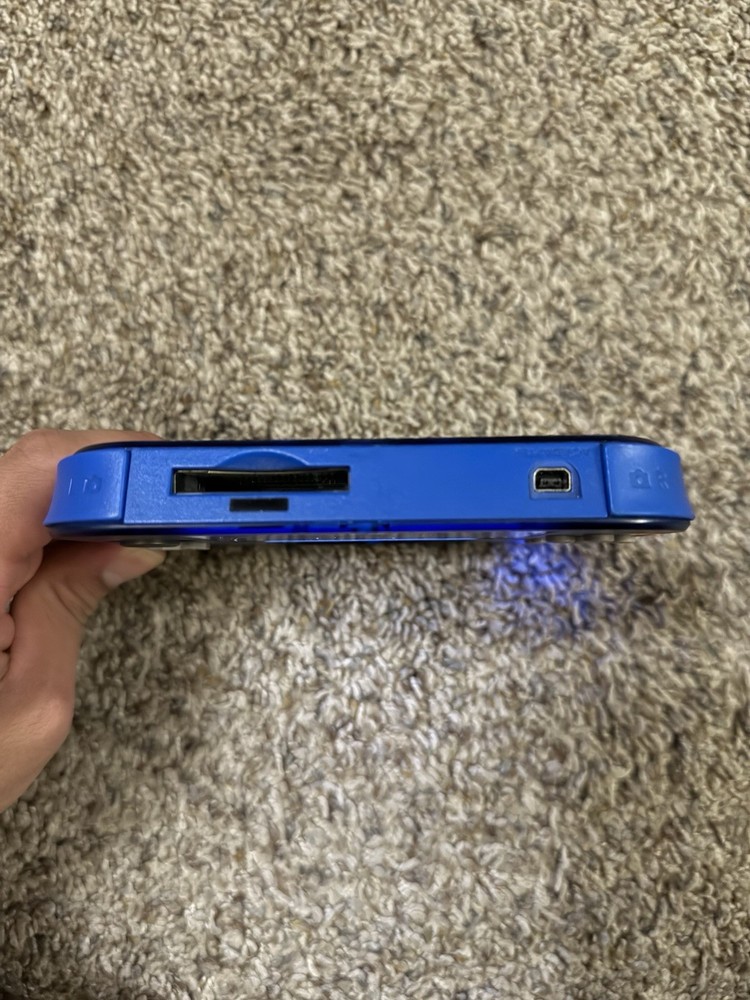 Nintendo 2DS Translucent/Crystal Blue Handheld Console,With Charger Tested)