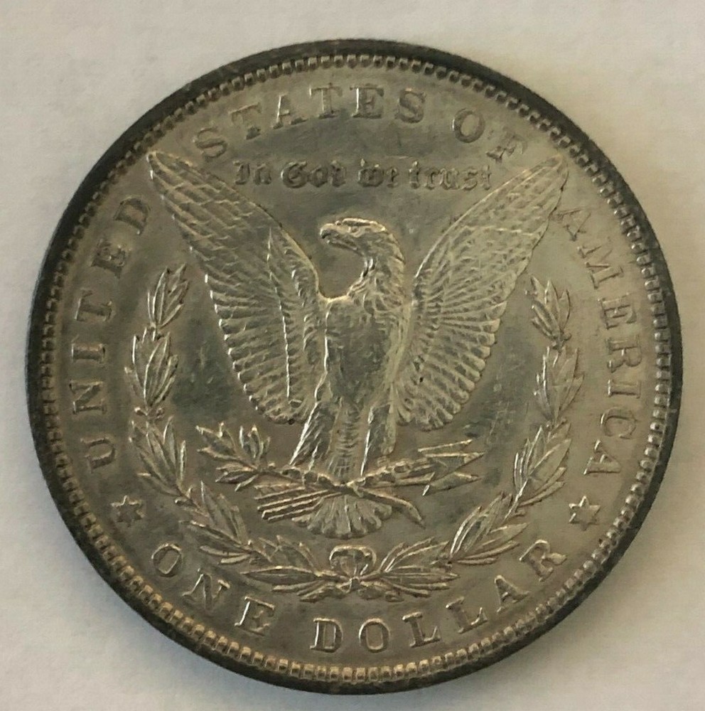 1896 TONED OBVERSE MORGAN SILVER DOLLAR