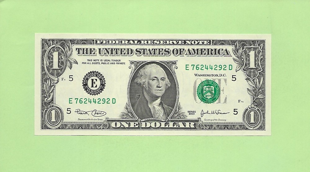 2003 ..UNCIRC $1  E 7624 4292 D .... 2003 $1  E-D     NICE NOTE         FRN