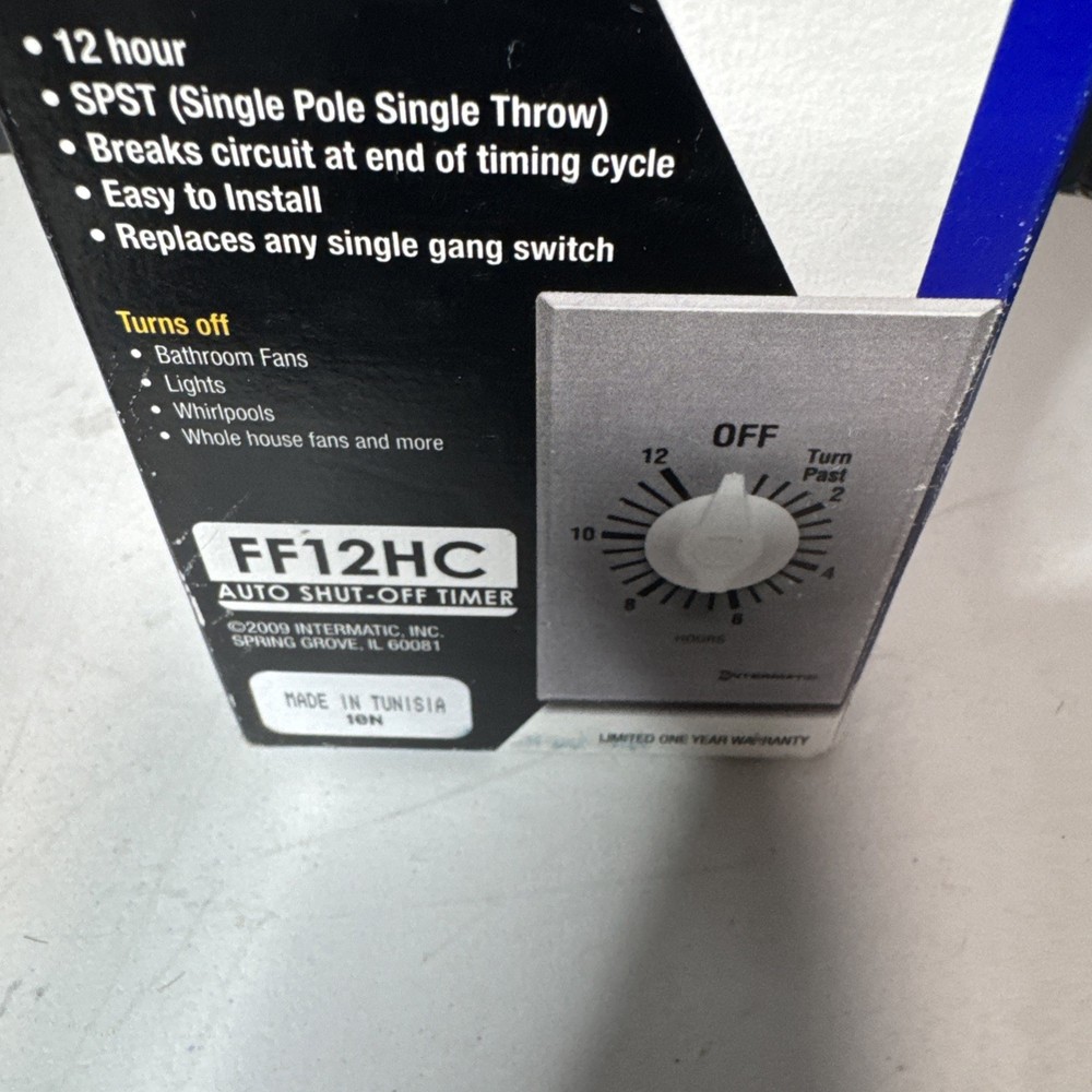 Intermatic FF12HC Auto Shut-Off Timer FNFP