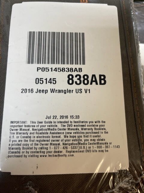 16 WRANGLER USER MANUALS