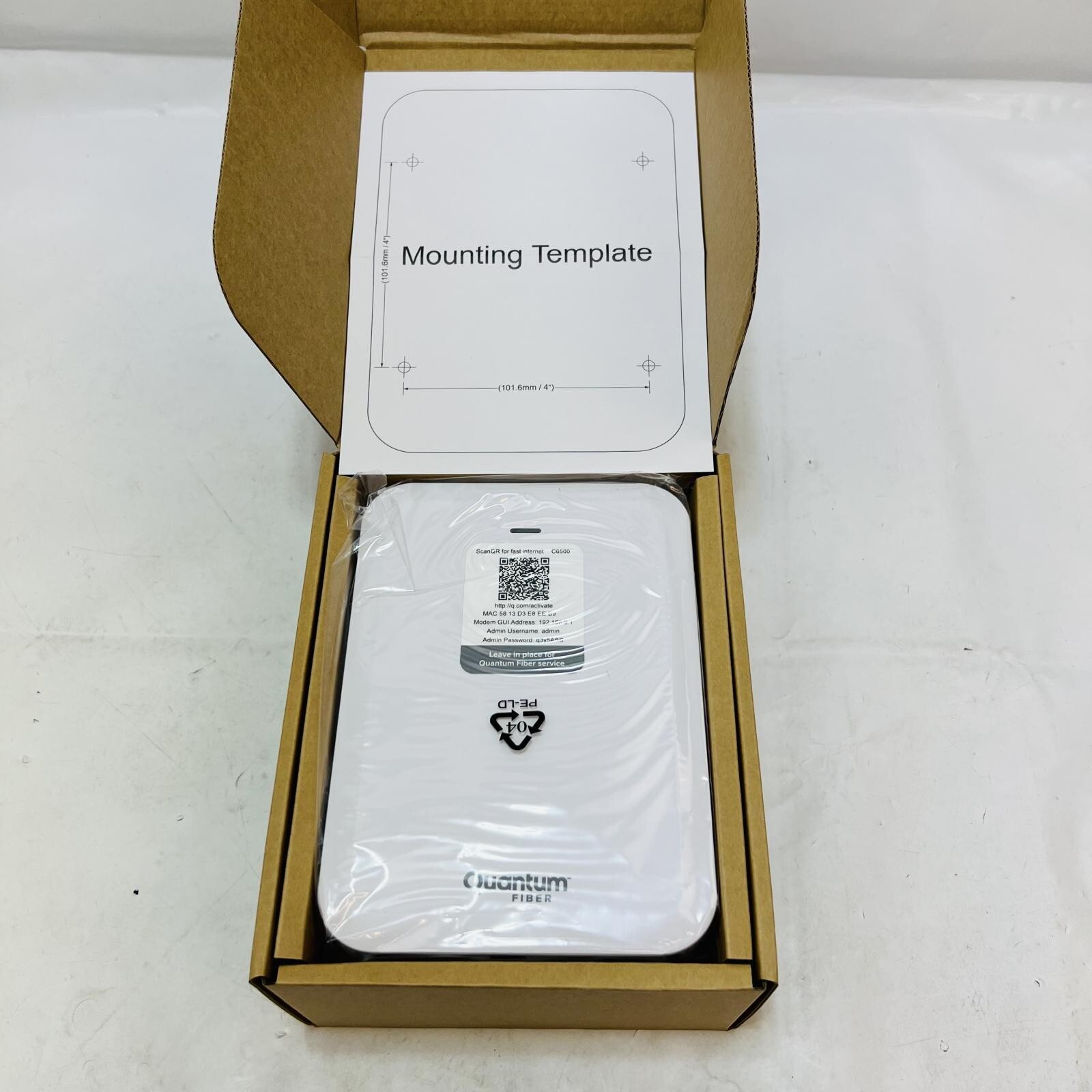 Quantum Fiber C6500xk Fiber-optic Wall Modem/router