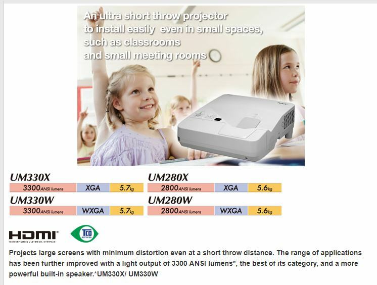 NEC UM330X SHORT THROW PROJECTOR