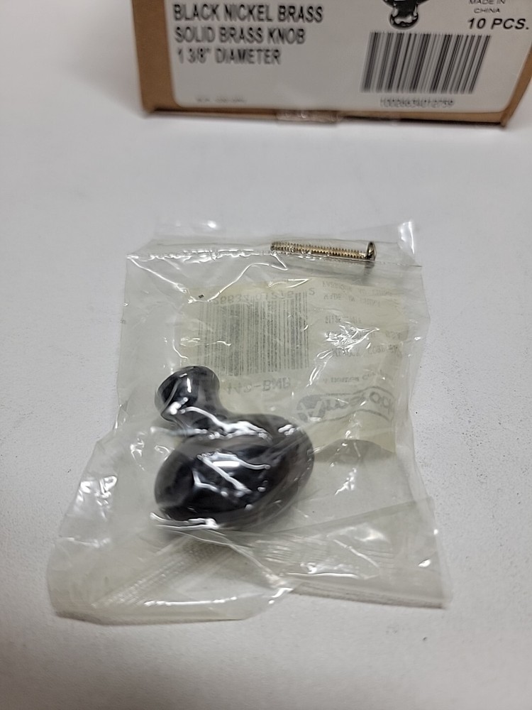 10 PACK Amerock BP1443-BNB Solid Black Nickel 1 1/4" Oval Cabinet Knob Pulls
