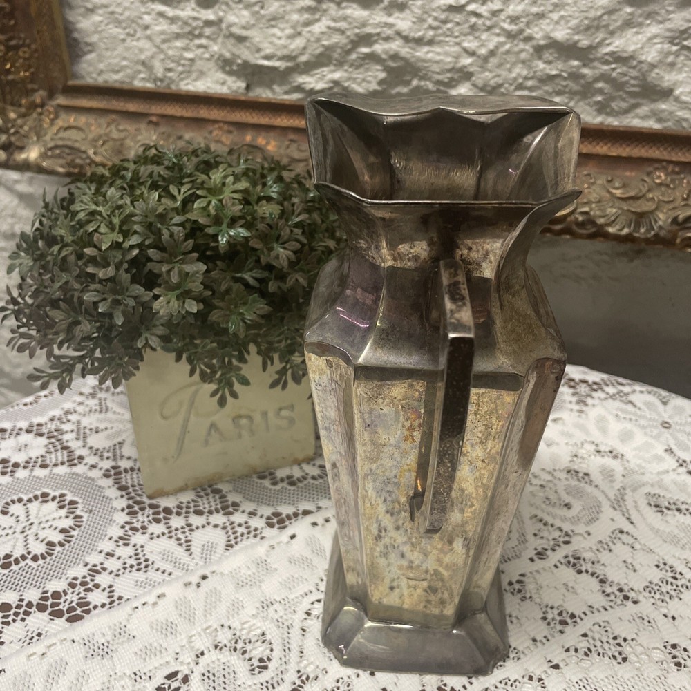 Decorative Silverplate Pitcher 9” Vintage