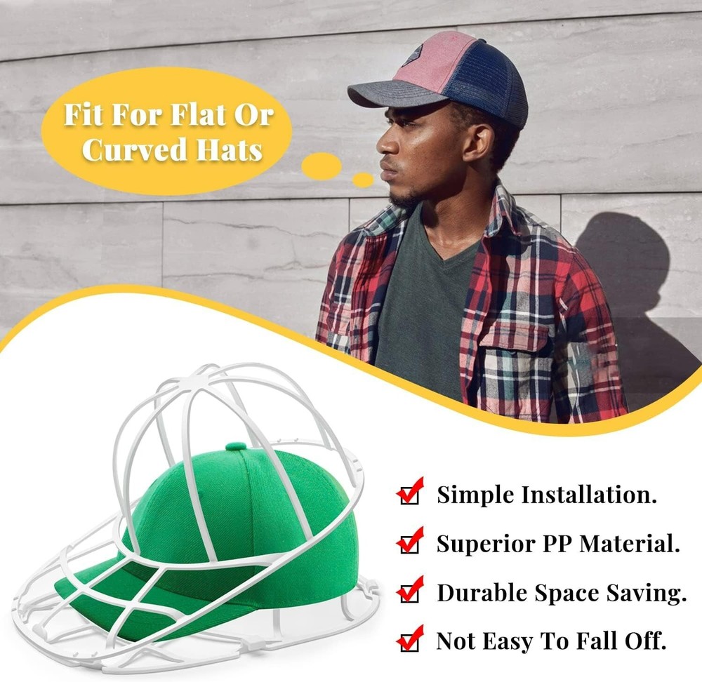 White Hat Washer Baseball Cap Cleaner Machine Washing Cage Holder/Frame 2 PACK