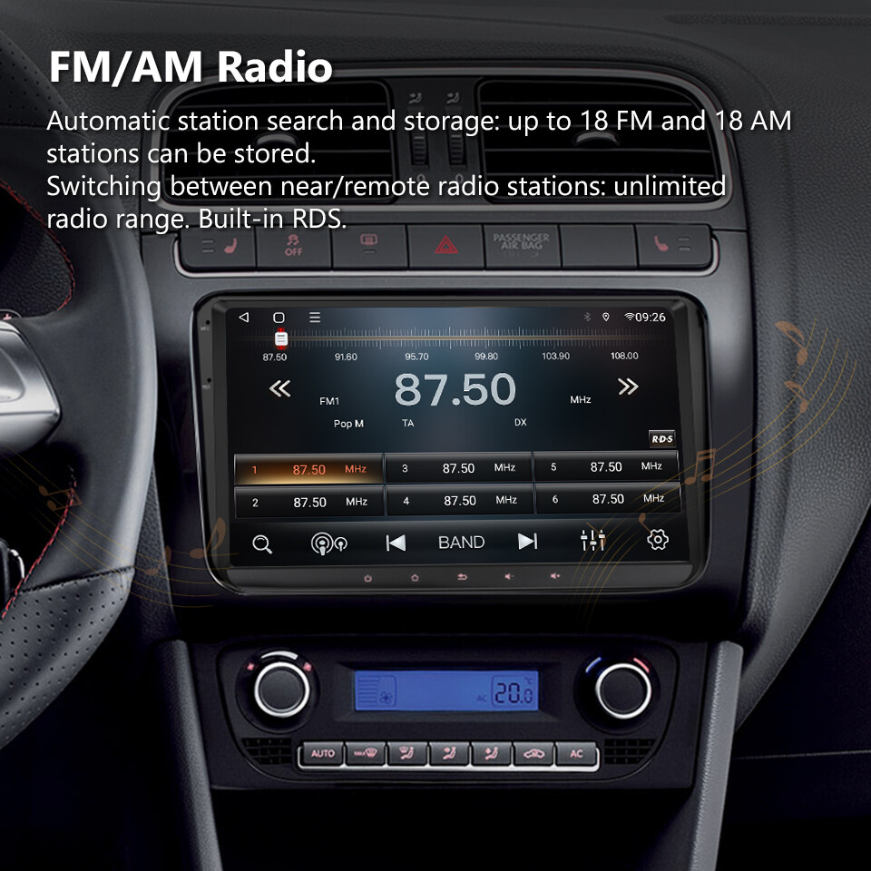 Octa Core 9" Android Car Stereo Radio CarPlay GPS DSP For VW Jetta Passat Golf 6