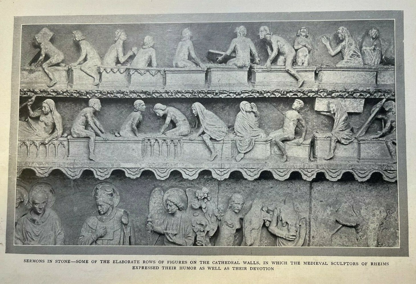 1914 France Rheims Cathedral illustrated