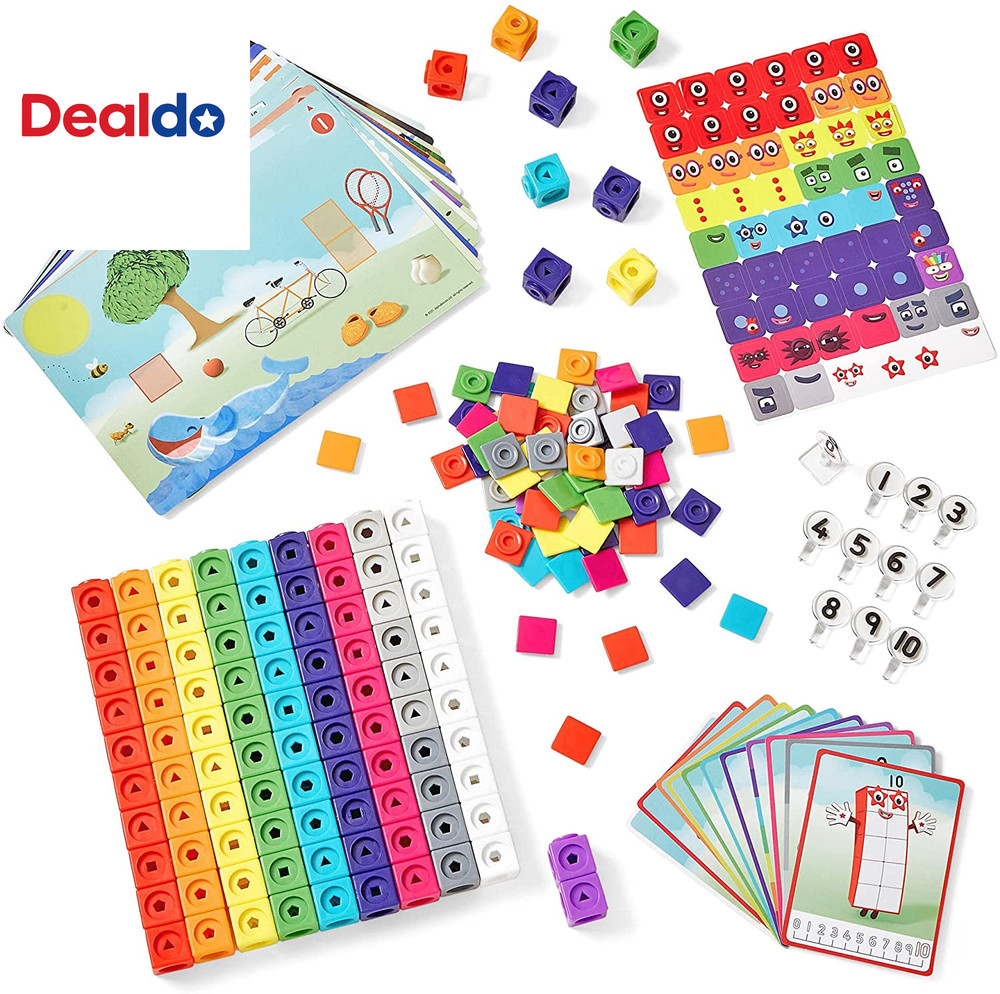 Mathlink Cubes Numberblocks 1-10 Activity Set, 30 Preschool Learning Activities,