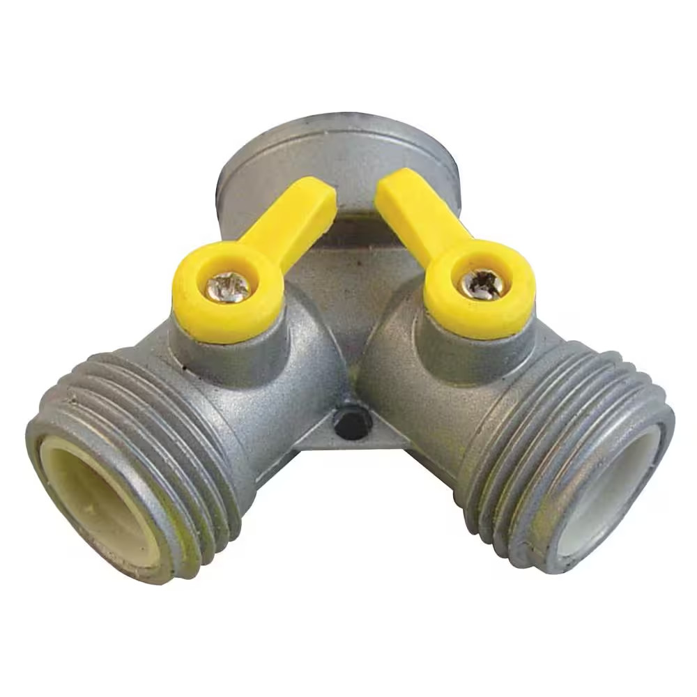 Zinc Double Shutoff Y Hose Connector