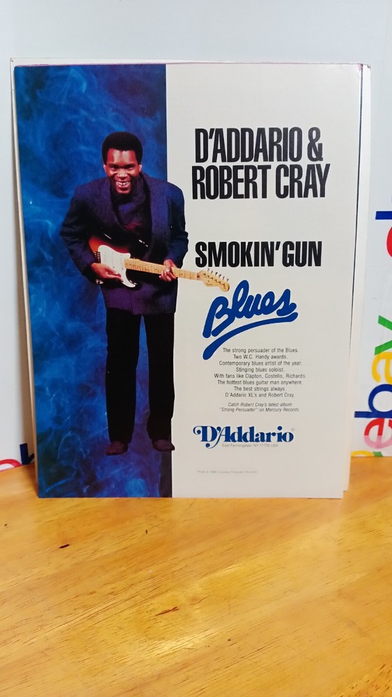 ROBERT CRAY D'ADDARIO STRINGS GUITAR PRINT AD 11 X 8.5  00587