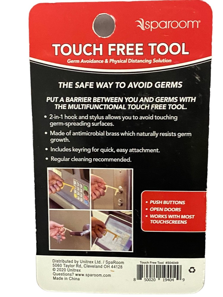 Sparoom Touch Free Brass Tool for Germ Avoidance & Physical Distancing Solution