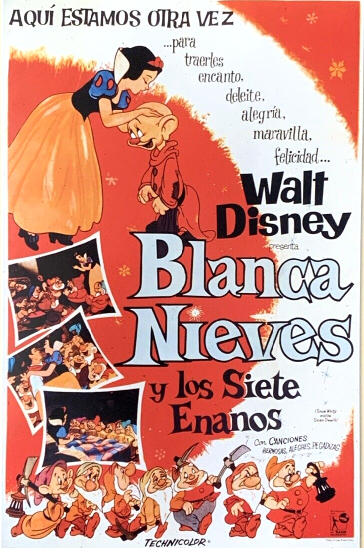 Snow White Blanca Nieves Los Siete Enanos 1937 Spanish Movie Poster #0033