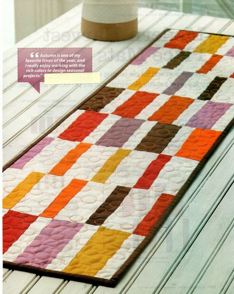 Modern Harvest Runner Quilt Pattern Pieced TM