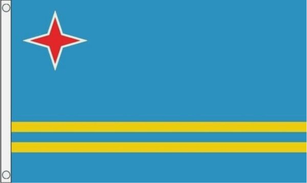 Aruba Large 5ft x 3ft National Polyester Flag Caribbean