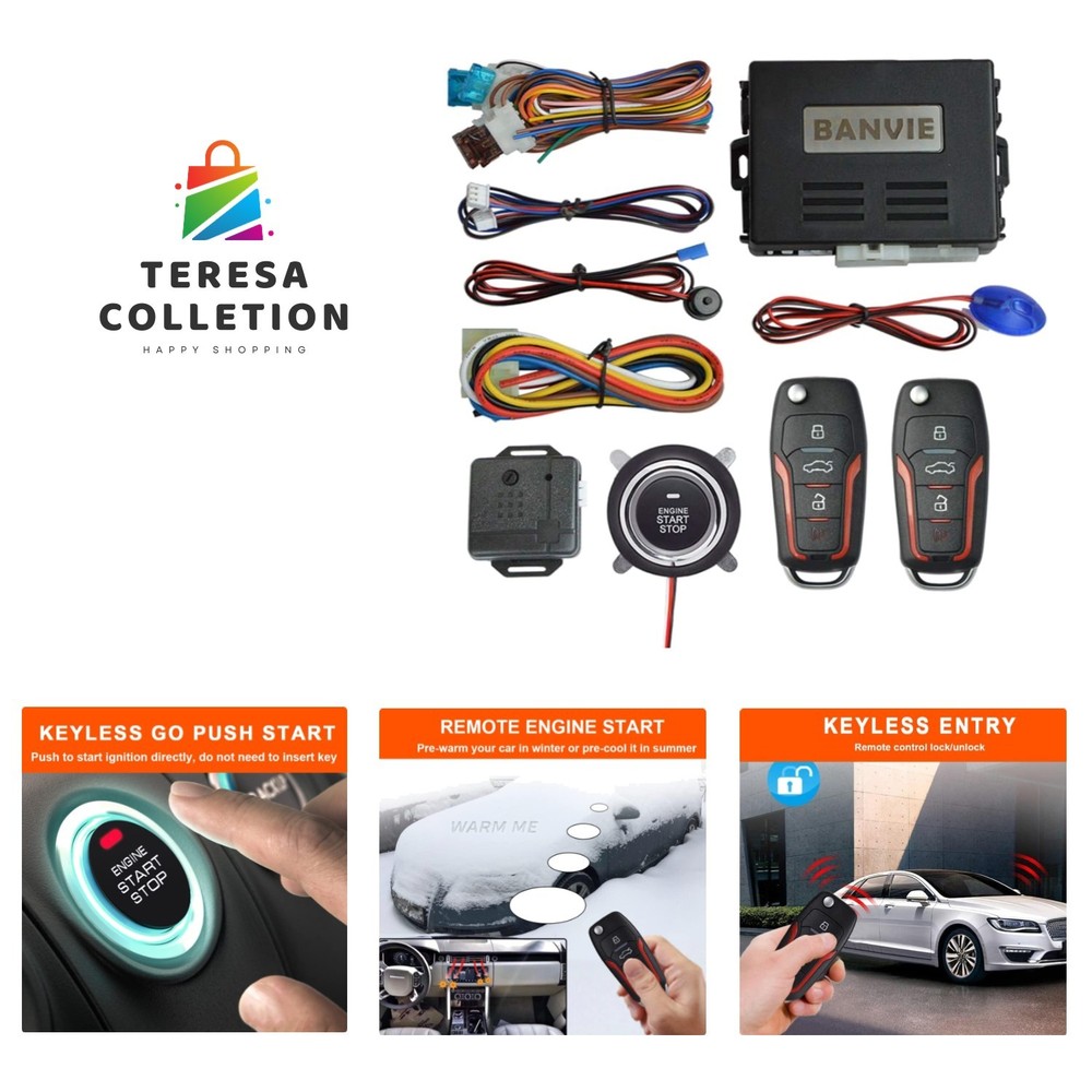 Car Keyless Entry Security Alarm System + ② Remote Engine Starter + ③ Push to...