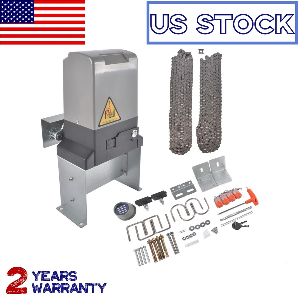 Automatic Sliding Gate Operator w/ Infrared Photocell Sensors+4 Remote Controls