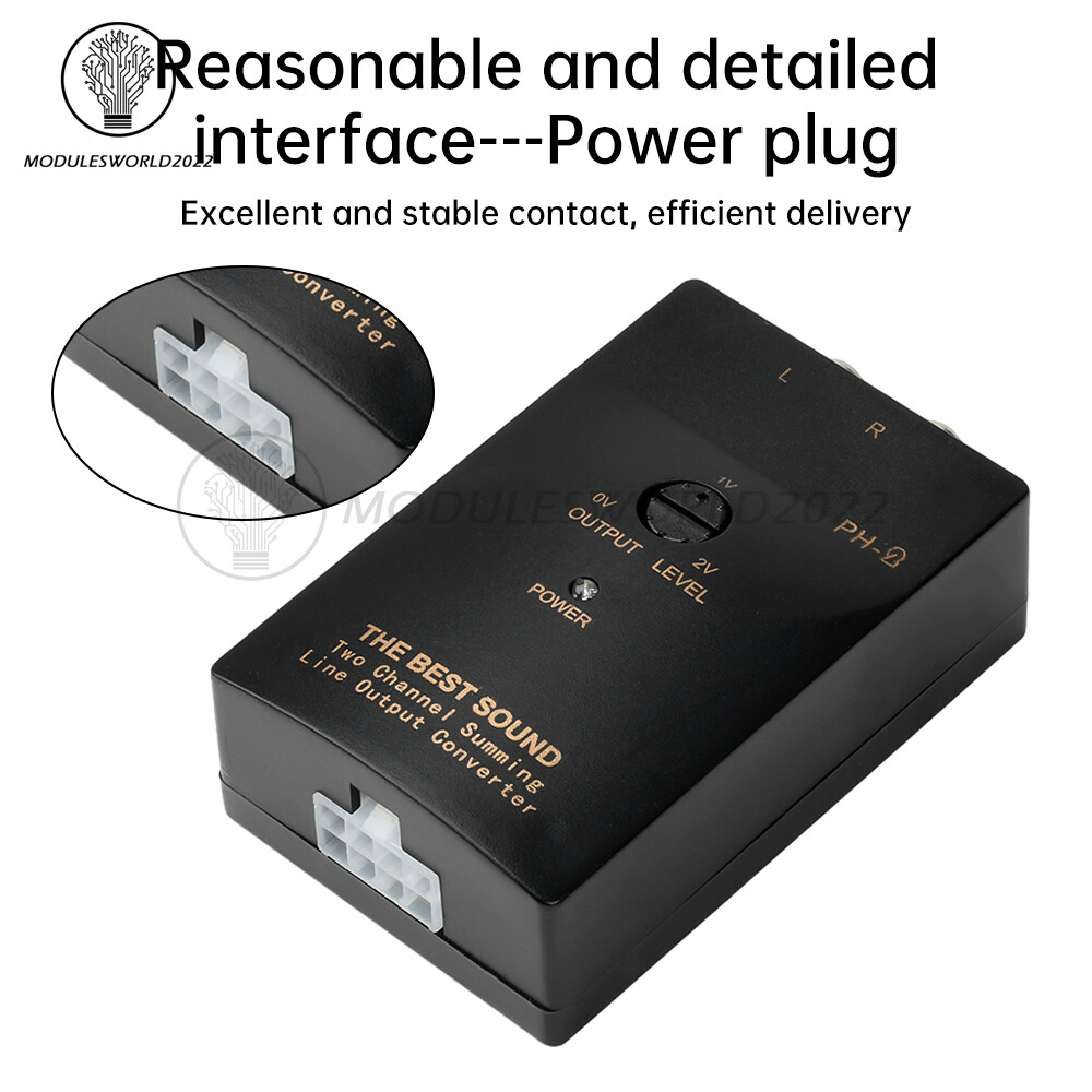 PH-2 Level Car Speaker High to Low Subwoofer Audio Converter With Delay Function