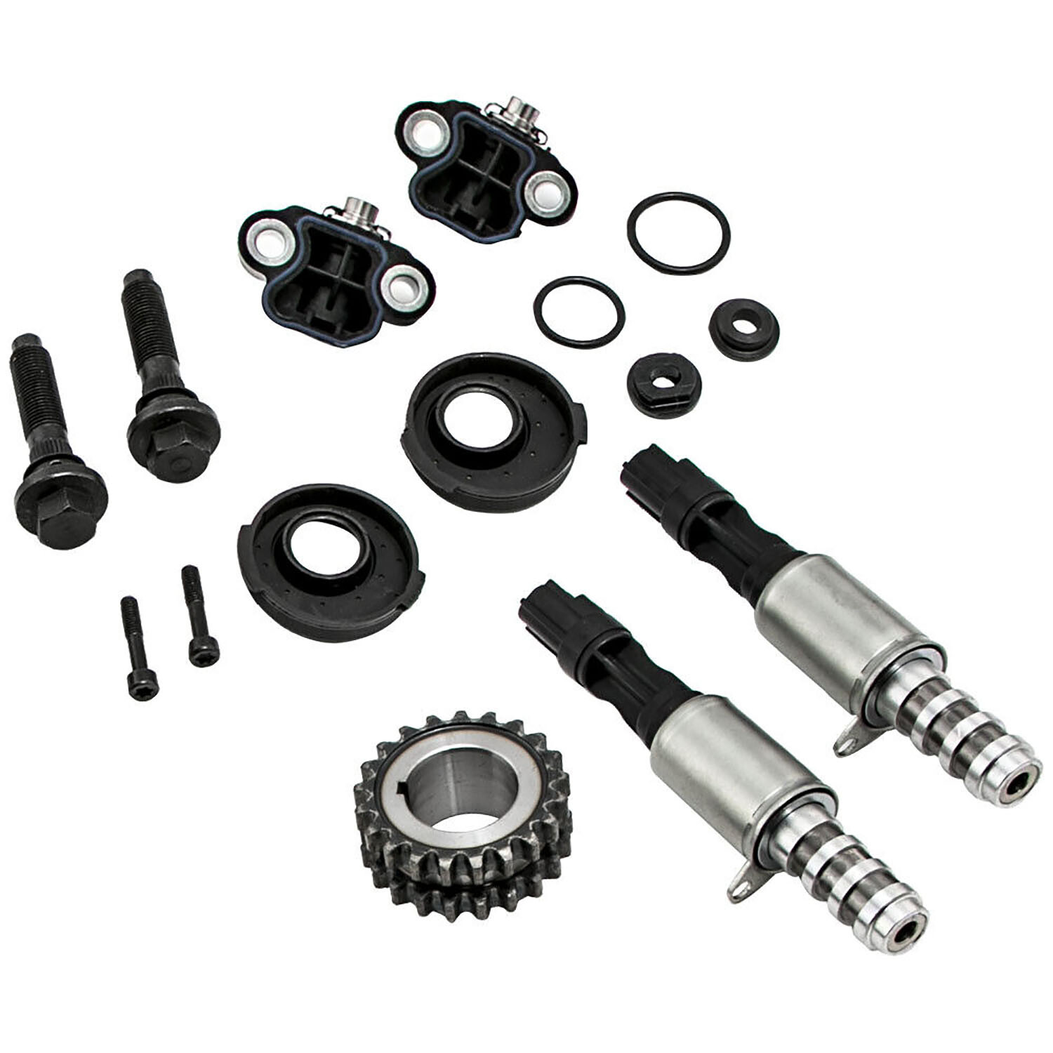 Fits 04-08 Ford 5.4L Timing Chain Kit Water Oil Pump Cam Phaser Gaskets Solenoid